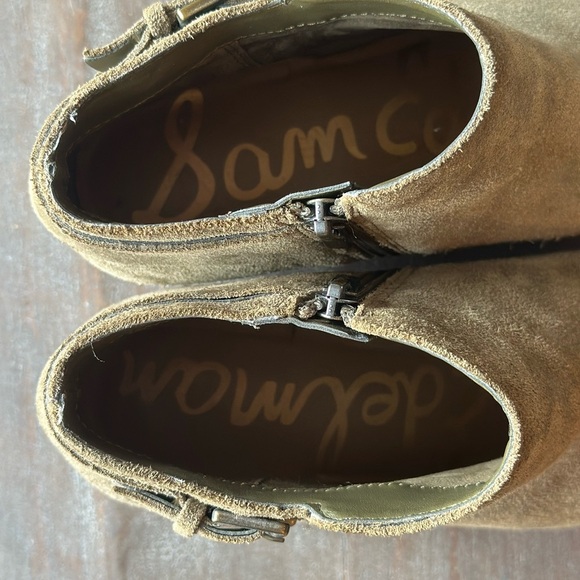 Sam Edelman Women’s Olive Green Suede Strappy Buckle Zip Ankle Booties Size 7 - Picture 5 of 6